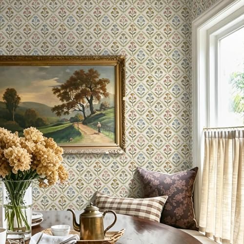 Dimoon Vintage Peel and Stick Wallpaper Retro Botanical Contact Paper Farmhouse by DIYYOURMOON