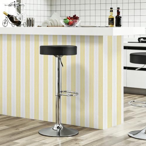 Yellow White Peel and Stick Wallpaper 15.7"x118" Modern Stripe Wallpaper - Image 6