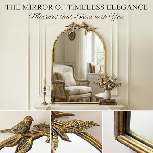 Gold Baroque Vintage Mirror for Vanity 36x24Inch Gold Antique - Image 4