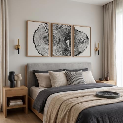 Aryroi Large Vintage Tree Ring Framed Canvas Wall Art Set- 16"x24"x3 - Image 4