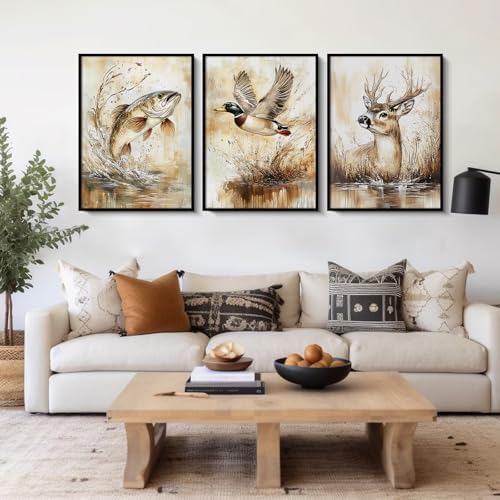 Hunting Nursery Wall Art Decor Wildlife Boys Room Pictures Fishing Poster - Image 6