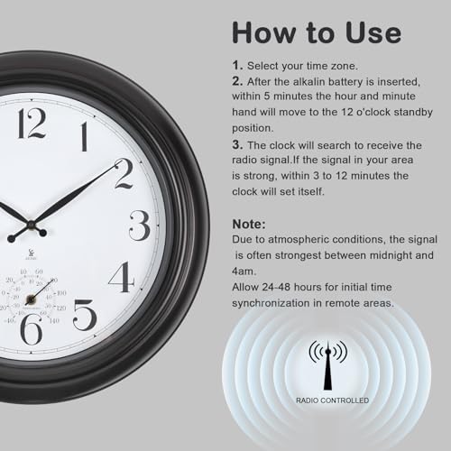 Atomic Outdoor Wall Clock Sealed Waterproof Clock - Image 4