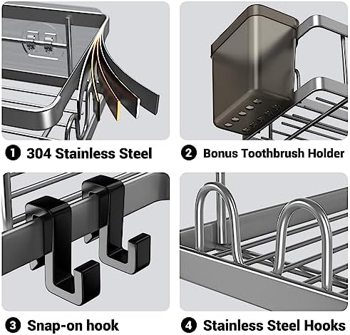 AKTECKE Corner Shower Caddy Bathroom Organizer 2 Pack Adhesive Shelf Decor- No - Image 5