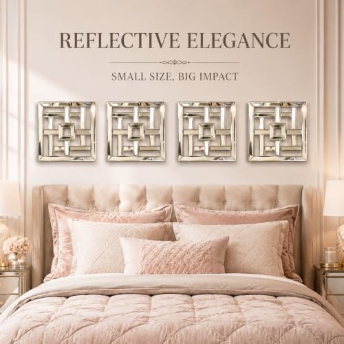 Square Decorative Wall Mirror 12 x 12 Inch, Modern Wall Mounted Accent Mirror - Image 5