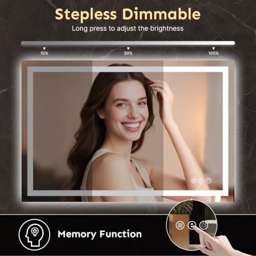 Kosmonia 32x48 Inch LED Bathroom Mirror - Image 5