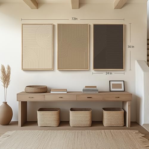 Large 3D Framed Neutral Abstract Wall Art - Image 4