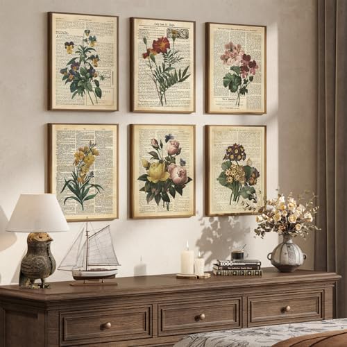 Framed Vintage Rustic Farmhouse Floral Botanical Wall Art Set, 11x14 Inch - Image 2