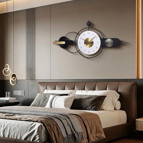 43 x 20 inch Oversized Large Modern Geometric Metal Wall Clocks - Image 4