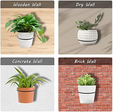 Jiozermi 2-Pack 4 inch Flower Pot Holder Ring, Wall Mounted Metal Planter Hanger - Image 7