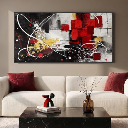 Extra Large Framed Black and White Abstract Wall Art - Image 2