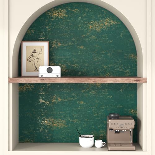 Wallercity Textured Green/Gold Marble Wallpaper Peel and Stick Countertops - Image 6