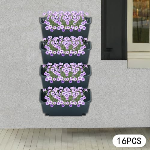 Vertical Wall Planter with 16 Pots, Hanging Garden Plant Flowerpot Holder - Image 7