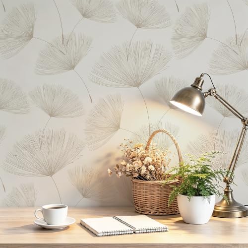 Neutral Botanical Peel and Stick Wallpaper Modern Farmhouse Contact Paper by SAFIYYA