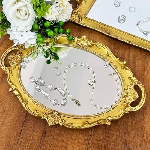 4 PCS Vintage Gold Mirror Set Vintage Mirrors - Image 7