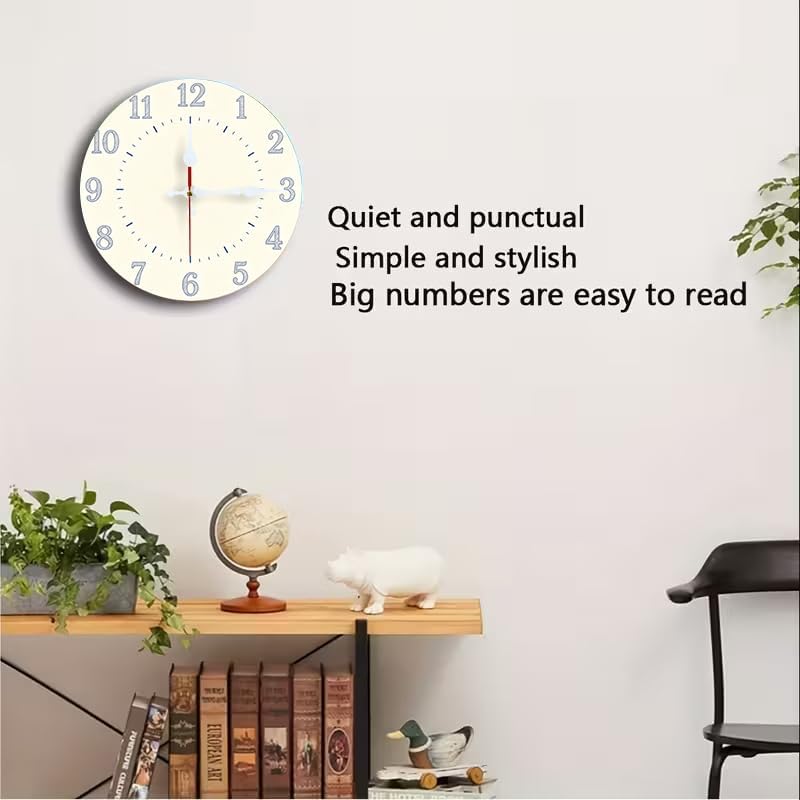 Minimal Sketch Numeral 2D Wall Clock Art Print, Silent Non-Ticking, 10 &12 Inch - Image 2