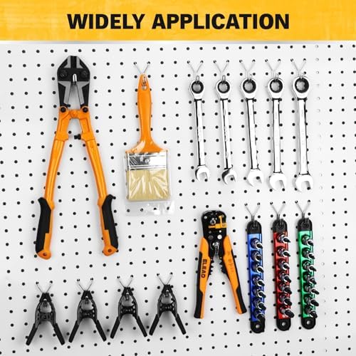ELEAD 45-Piece Pegboard Hooks J-Hook, Fits 1/8” & 3/16” Pegboards, Heavy Duty - Image 7