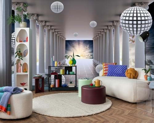 -3D Grey Large Backdrop Fabric Wallpaper Living Room Bedroom Bathroom Wall - Image 2