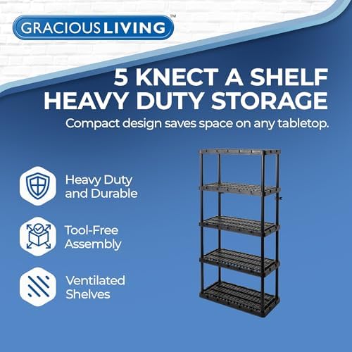 Gracious Living 2-Pack 5 Shelf Unit, Storage Shelves and Rack - Image 4
