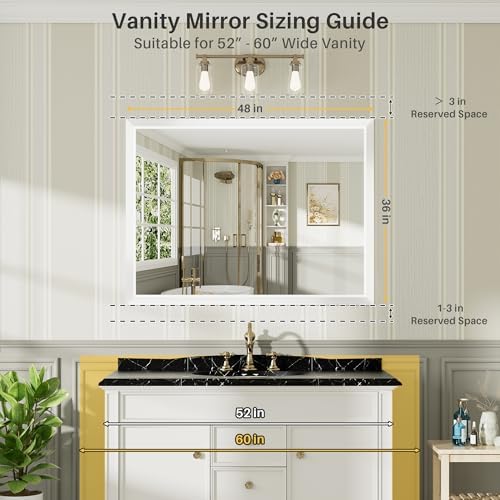Briivue Bathroom Wall Mirror, 48x36 Inch - Image 2
