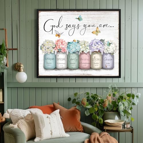 Inspirational Bible Verse Wall Art: God Says You Are Wall Decor Framed - Image 4