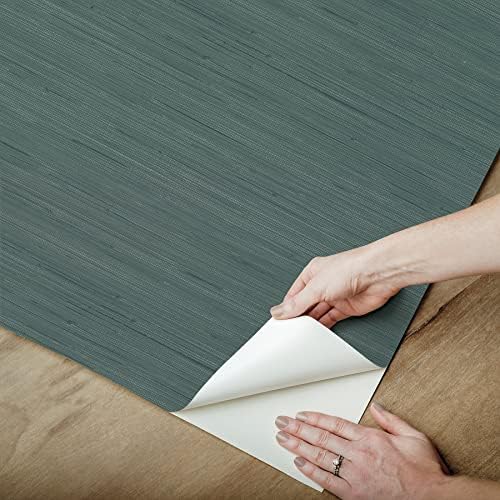 NuWallpaper x Society Social Peacock Classic Faux Grasscloth Peel & Stick - Image 6