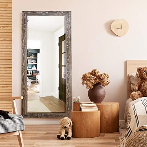 Renditions Gallery Full Body Mirror Dark Room Walnut Wooden Framed Large - Image 3