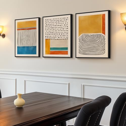 Framed Colorful Abstract Mid Century Modern Wall Art Bedroom, 12x16 Inch - Image 2