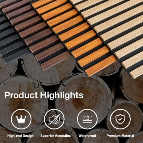 Yuzzy Wood Slat Wall Panel 4 Pack, 94.5" x 12" Acoustic Wall Panels - Image 2