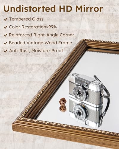 Axeman 30x36 Wood Wall Mirror, Rustic Bathroom Mirror, Vintage Wall Mounted - Image 3