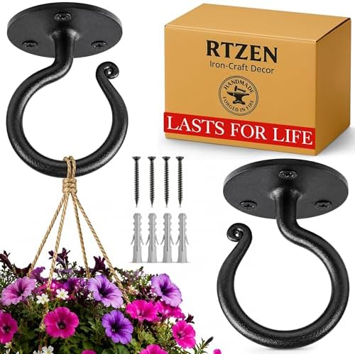 RTZEN Plant Hangers Outdoor or Indoor Heavy Duty Wall Bracket Hooks by RTZEN
