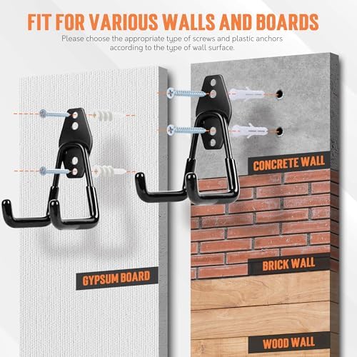 TONDA Garage Hooks, 20 Pack Wall Storage Hooks - Image 3
