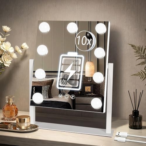 Ratsamee Rechargeable Vanity Mirror, 8000mAh 12"×14" Makeup Mirror by RATSAMEE