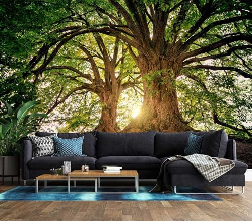 XMPMBM-Sunshine Forest backsplash Decorative Wallpaper Large Tree Bedroom - Image 3