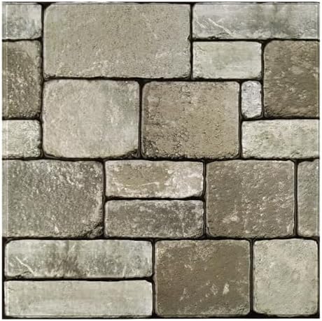3D Peel and Stick Faux Stone Wall Panels 11.8" x 11.8" 10-Pack by SMOOSTIKCDECOR