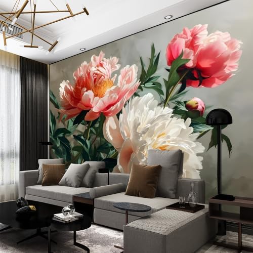 The Blooming and Full Peony self-Adhesive Mural Creates an Elegant, and Vibrant - Image 5
