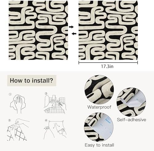 Black and Cream White Peel and Stick Wallpaper Modern Geometric Self-Adhesive - Image 3