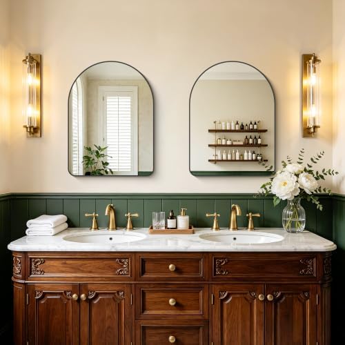 FORBATH Arched Bathroom Mirror 18x24 Inch, Hanging or Leaning Against Wall - Image 6