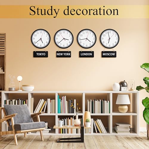 4 Pack Silent World Clock with Chalkboard Multi Time Zone, 8 Inch - Image 5
