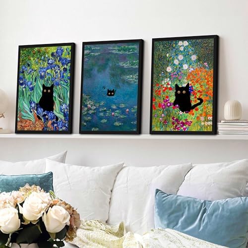 Wood Framed Monet Wall Art Set of 3 - Image 2
