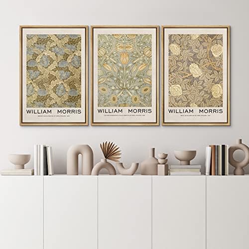 MUDECOR Framed Canvas Print Wall Art Set William Morris Floral Tapestry Pattern - Image 3