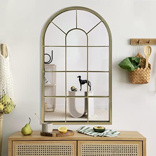 HQiJun Wall Mirror Window Decorative Mirrors Arched Farmhouse by HQiJun