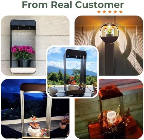 Grand patio Outdoor Solar Wall Sconce Shelf Planter, Decor LED Waterproof Wall - Image 2