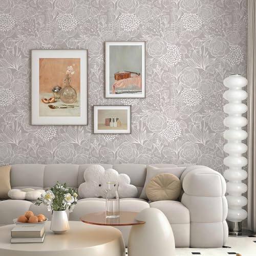 Wudnaye Floral Peel and Stick Wallpaper Large Flower Wallpaper 16.9"×118" - Image 2