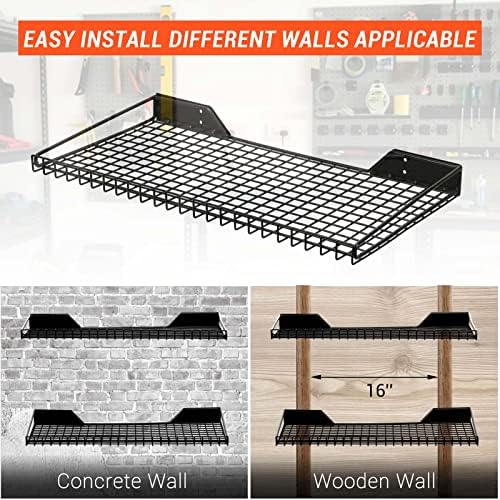 Wallmaster Garage Wall Shelves 23.6"x11.8" Wall Mount Metal Shelves 2 Pack - Image 4