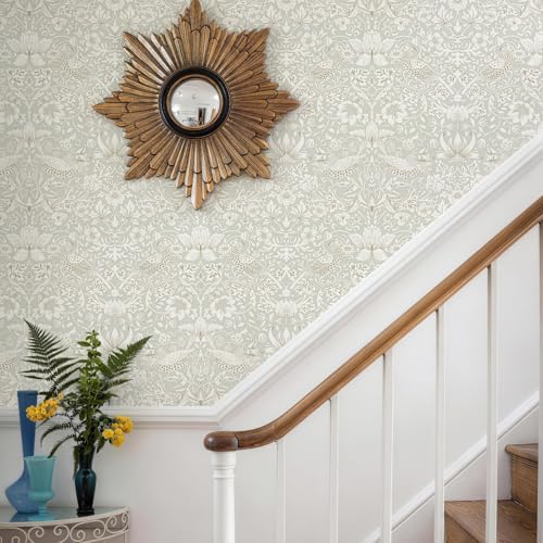 17.7x394in Vintage Floral Wallpaper Peel and Stick William Morris Style - Image 6