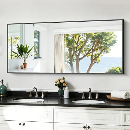 KOCUUY Black Mirror 20x48 Inch, Metal Framed Mirror - Image 2