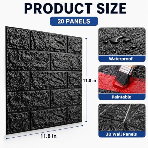 3D Wall Panels Peel and Stick Faux Foam Brick Wallpaper Covering - Image 2
