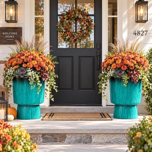 Autodaya 16.8" Faux Ceramic Planters - Image 2