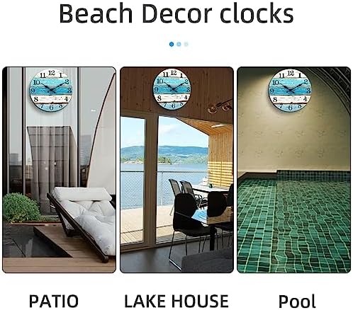 CHYLIN Wall Clock 18" Beach Battery Operated Coastal Ocean - Image 5