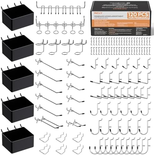 INCLY 120PCS Pegboard Accessories Organizer Kit by INCLY